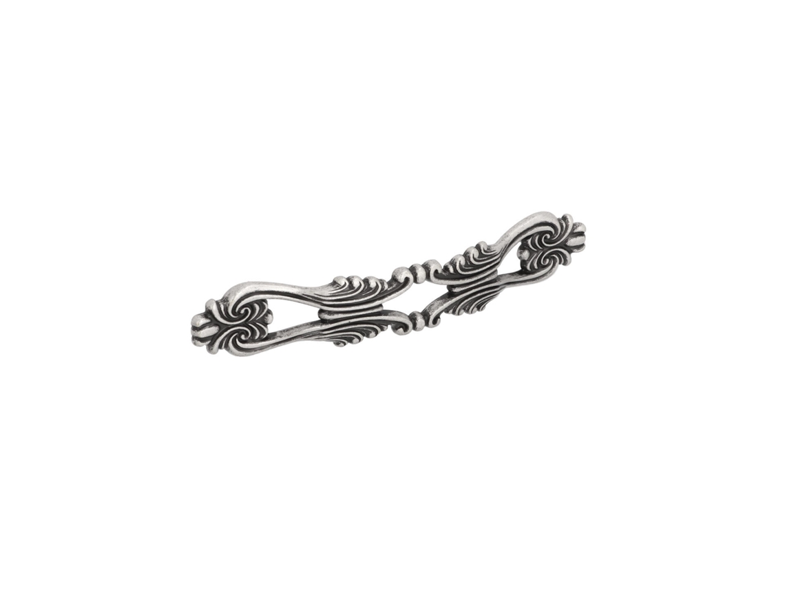Tirador para muebles de zamac, distancia entre centros 128 mm, plata antigua, brillante, juego de 6, HARDWAREXCHANGE