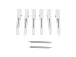 6pcs Pranchas De Cabelo Profissionais Anti-derrubamento Com Banda De Silicone Para Corte E Estilo De Cabelo (branco)