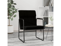 Tumbona - Silla de descanso 55x64x80 cm Tela negra HARLANV1