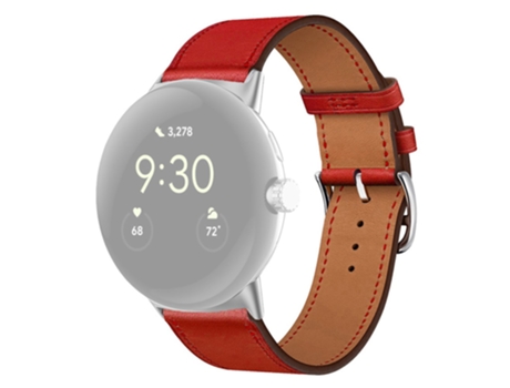 Correa de piel auténtica con hebilla para Google Pixel Watch - tinto