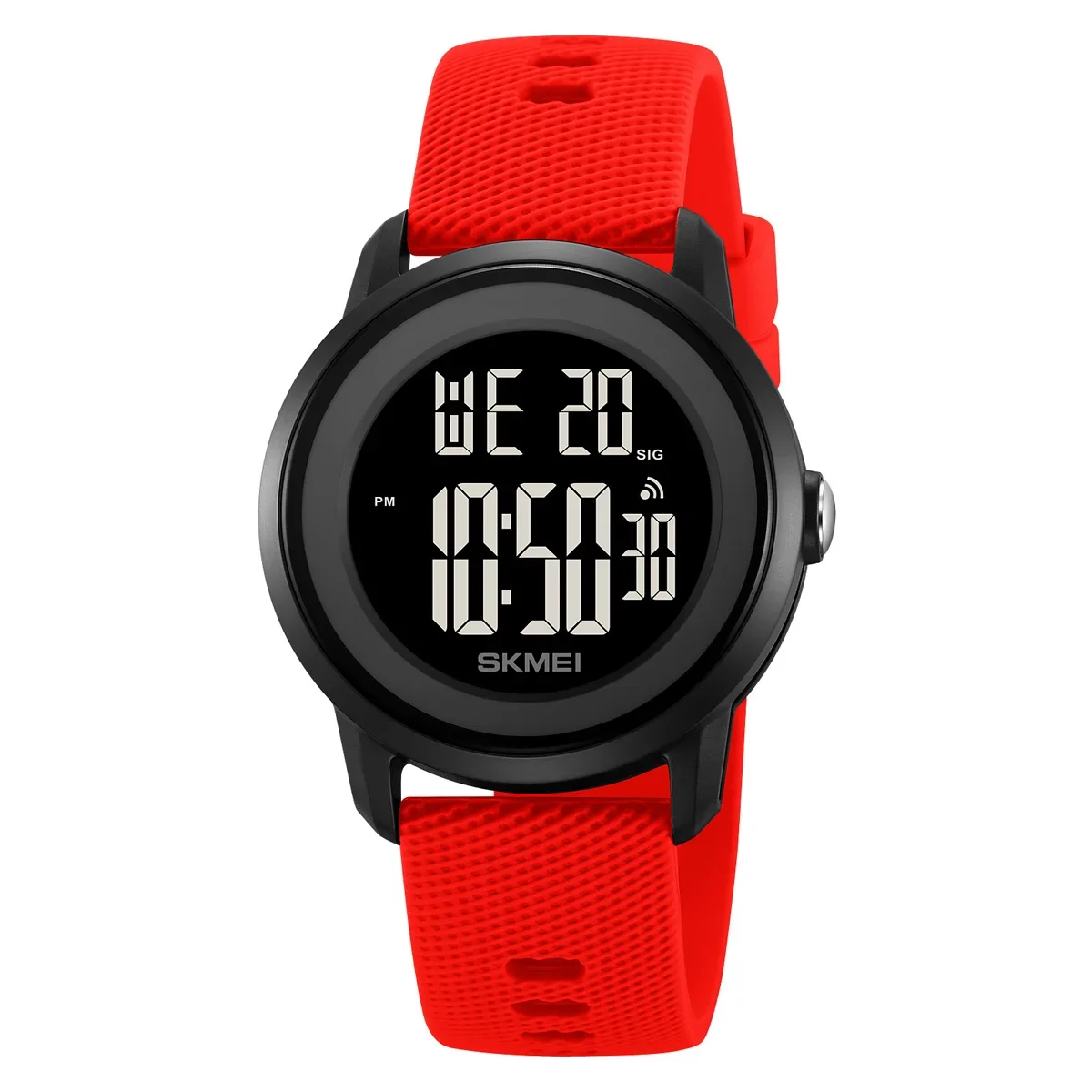 Reloj De Pulsera Deportivo Con Cronómetro (rojo) Resistente Al Agua Hasta 5 Bares Y Con Cuenta Regresiva Digital.