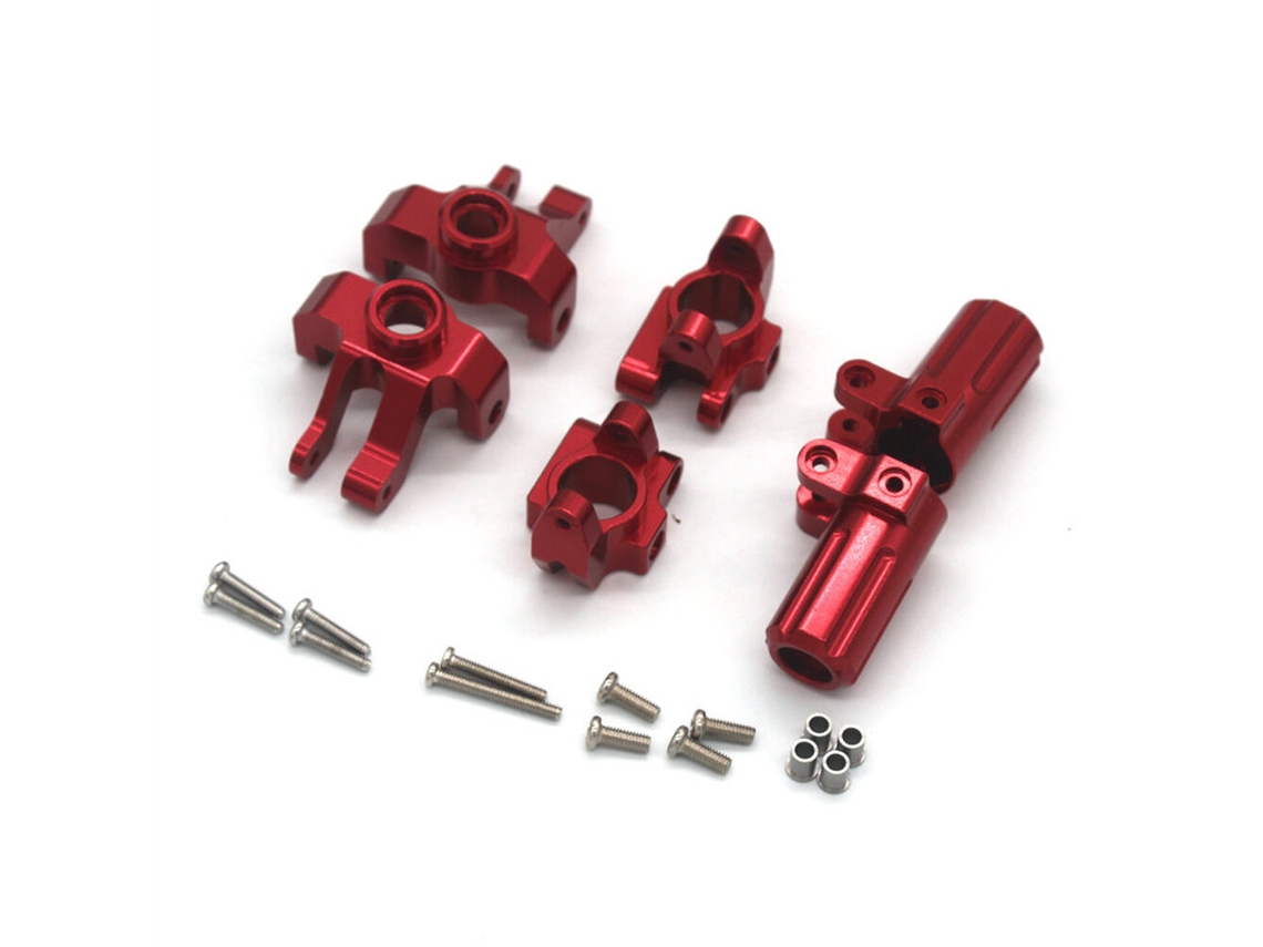 Juego completo de asiento de rueda trasera y eje de dirección de metal mejorado para modelos de vehículos RC Mn128, Mn86s y G500 a escala 1/12.