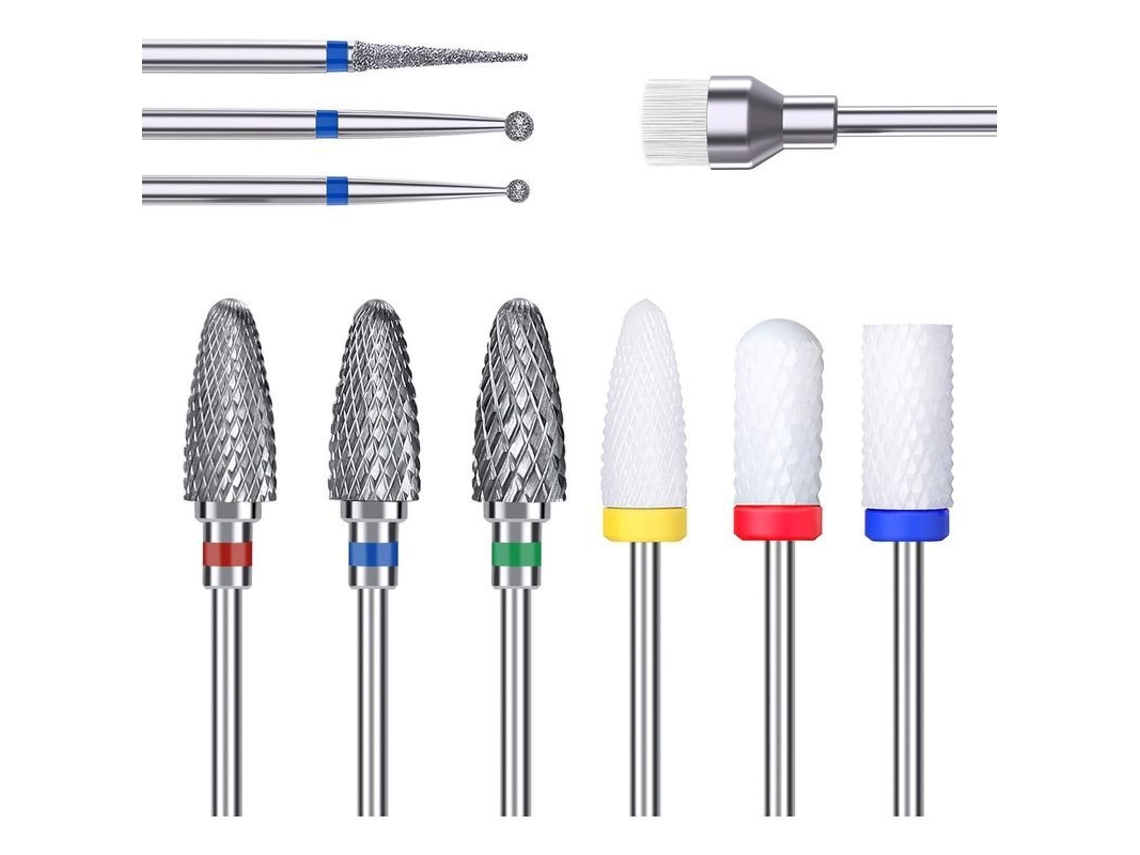 Juego De Brocas Para Uñas, Cerámica/tungsteno/carburo De Diamante, 3/32 Pulgadas