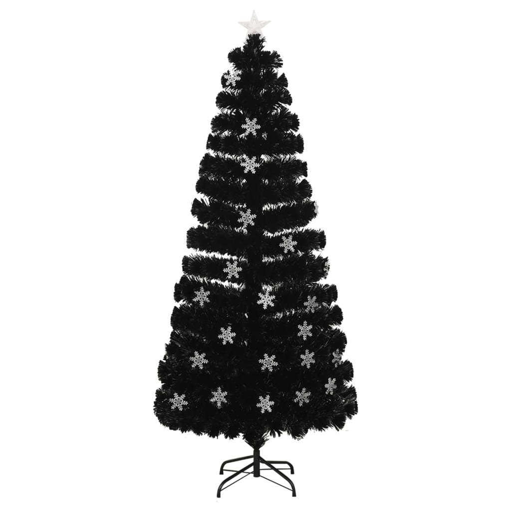 De Navidad Copos nieve led fibra negro 180 cm �rb�l vidaxl