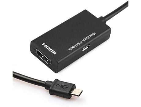 Adaptador GETEK AS74 Negro (MicroUSB - HDMI - 16 cm)