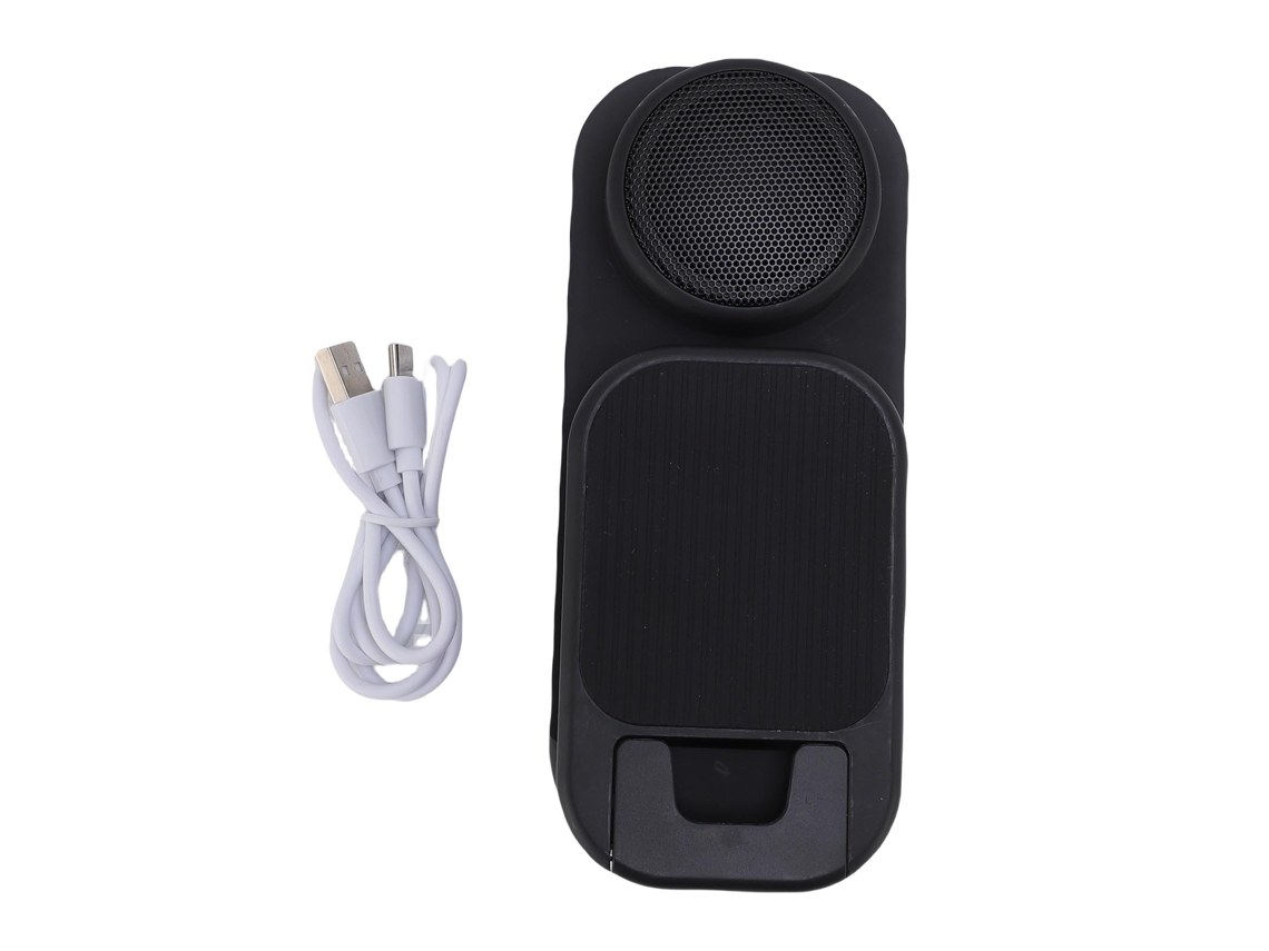-soporte Para Teléfono Con Altavoz Bluetooth Inalámbrico Sonido Hd Plegable Para Uso En El Hogar Negro