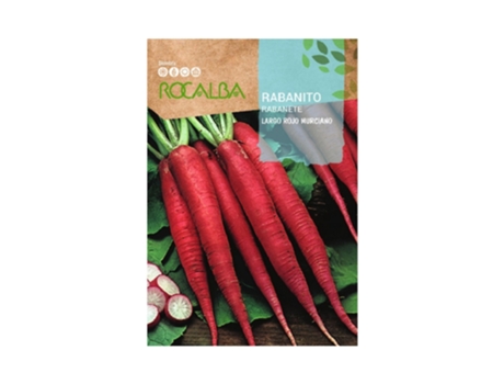 ROCALBA Sementes de Rabanete Longo Vermelho Murciano 25 Gr Pacote 5 Envelopes