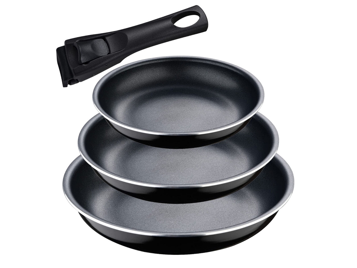 Set de Sartenes Bergner Click & Cook Negro Aluminio (3 Piezas)