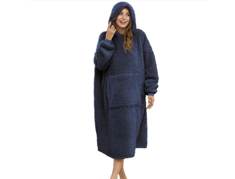 Manta vestible con sudadera extragrande y manta para la televisión azul INF