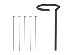 Relaxdays Tutores Plantas Metal, 6 Soportes Trepadoras Con Anillo, Varillas Entutorar Enredaderas, Acero, 80 Cm, Negro
