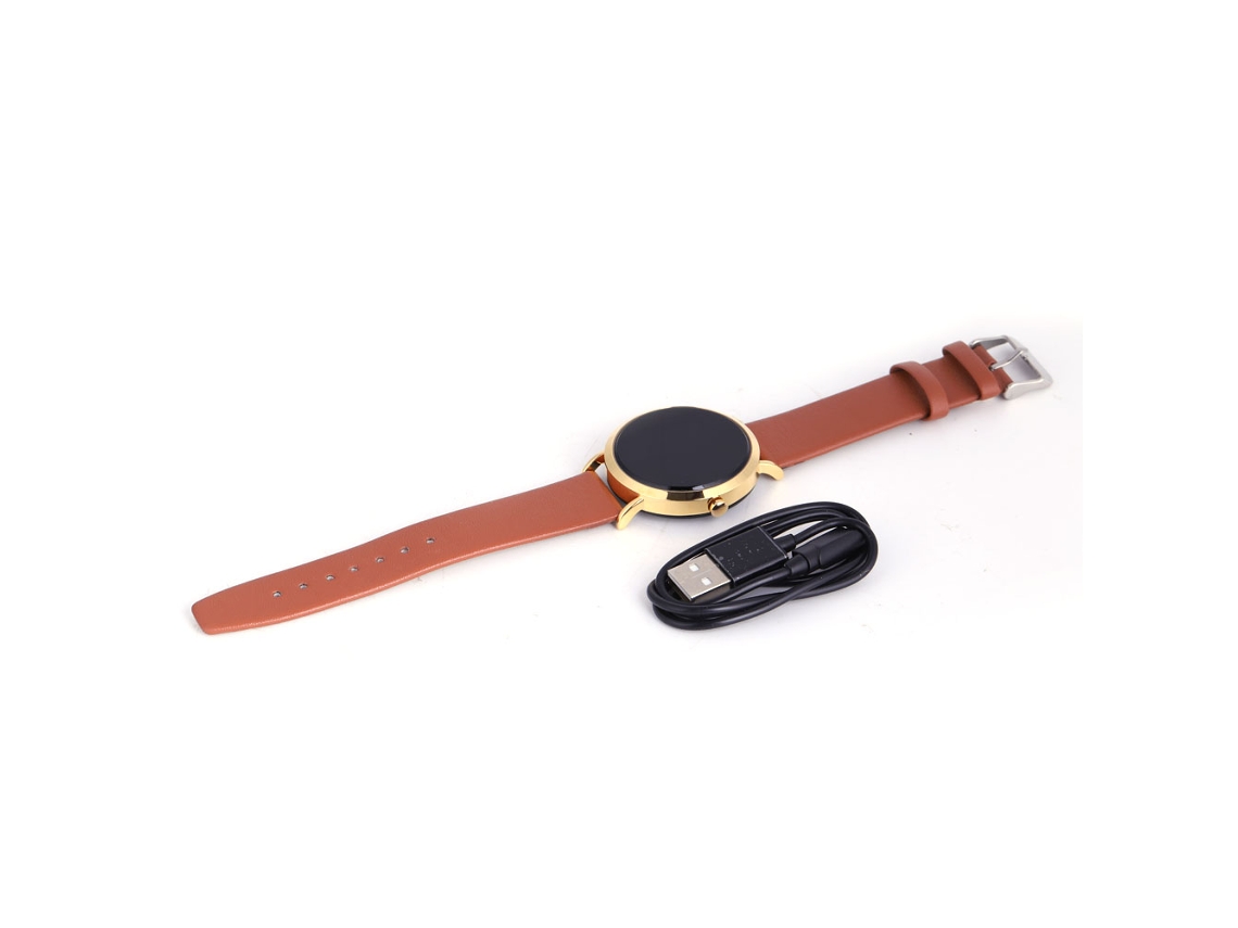 Pulsera De Reloj Inteligente Monitor De Frecuencia Cardíaca Y Sueño Oro Café