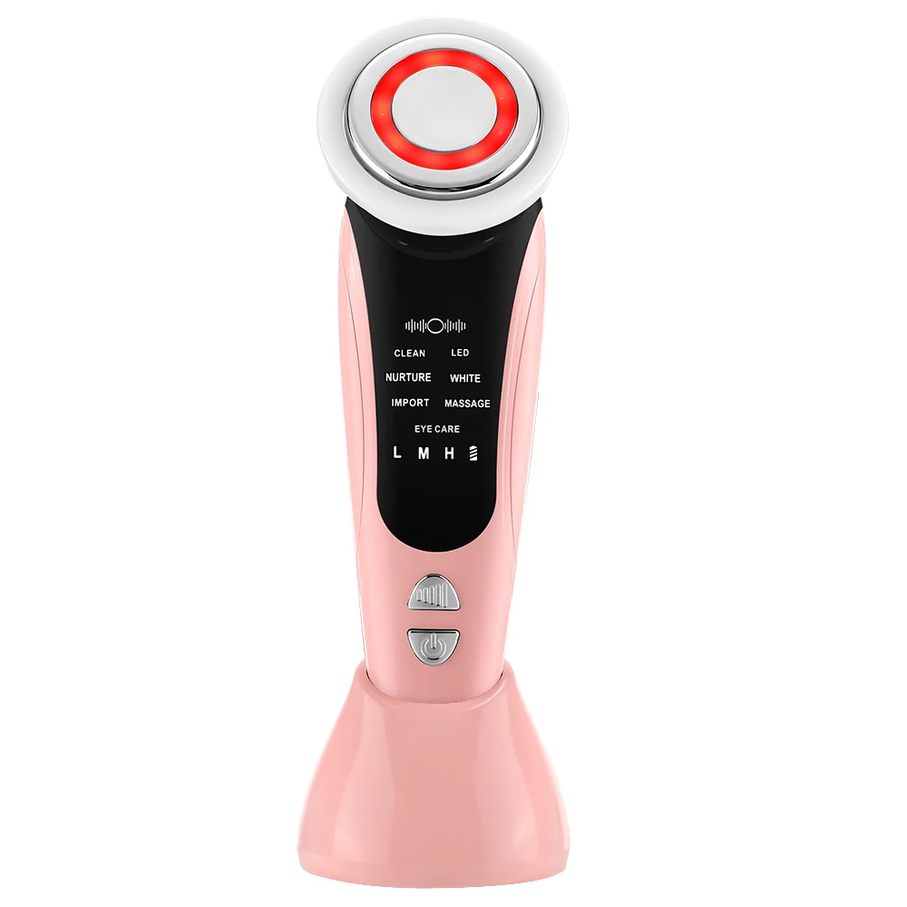 Massageador Facial Com Luz Led, Vibração, Terapia De Calor E Funções De Cuidado Da Pele.