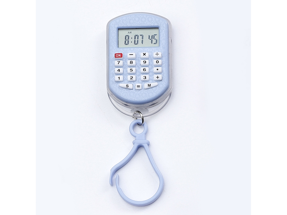 Mini calculadora con reloj Csyy (Azul claro)