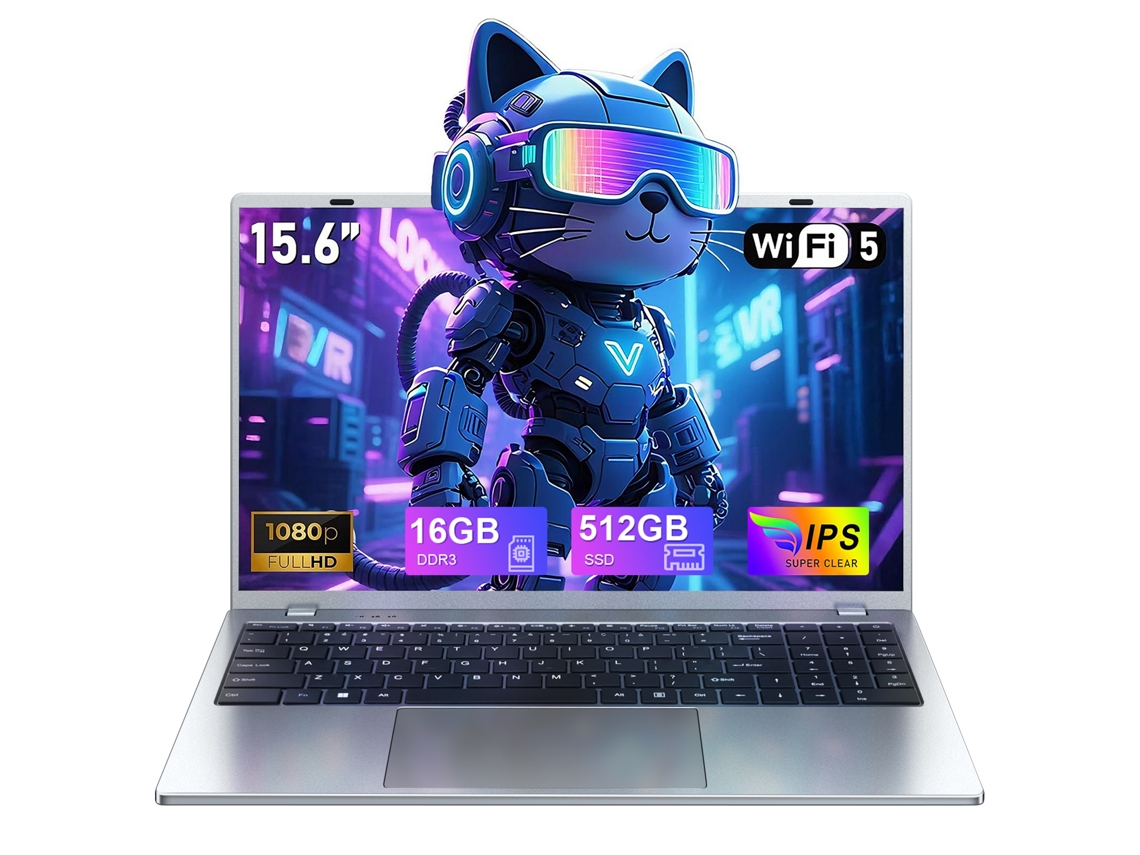 Portátil Vanwin De 15,6", 16 Gb De Ram, Ssd De 512 Gb, Procesador Intel® Pentium® Gold 6500y, Windows 11 Pro, Batería De 5000 Mah, Wi-fi 5, Bluetooth