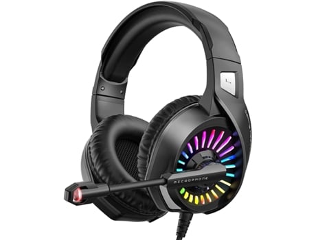 Auriculares Gaming con micrófono portátil compatible con ps4 ps5 xbox one con luz led rgb micrófono con cancelación de ruido,