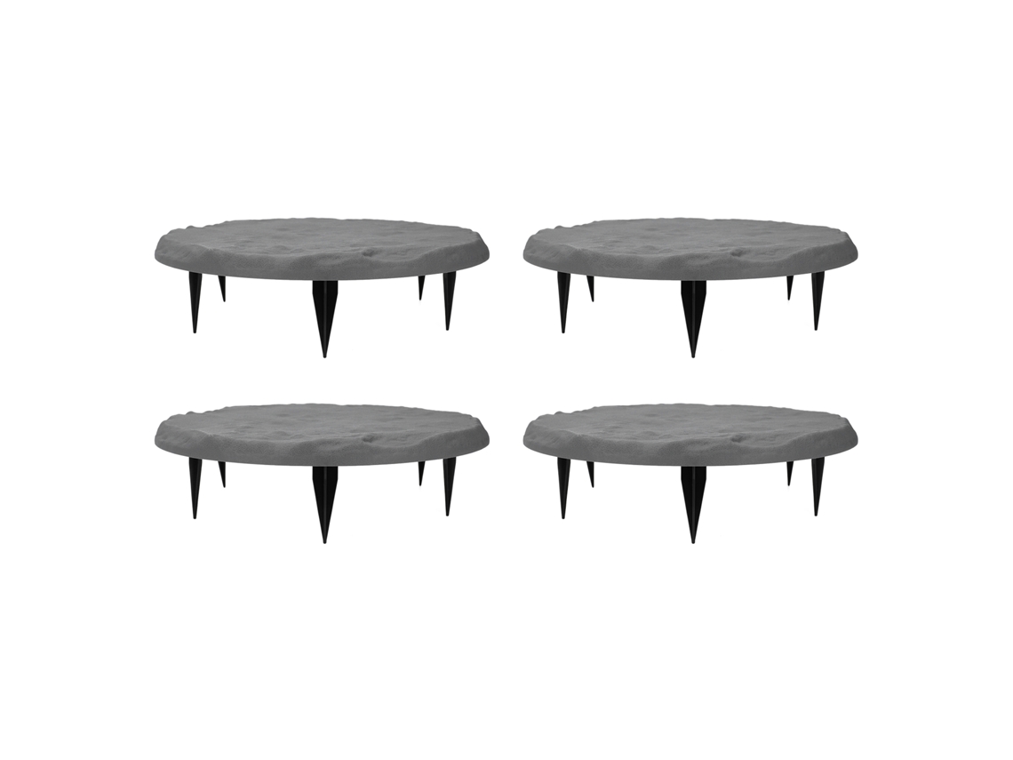 Piedras decorativas de resina para jardín, redondas, grises