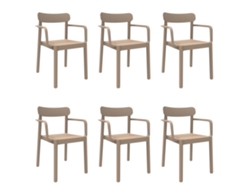 GARBAR ELBA Set 6 Silla Con Brazos Interior Exterior Arena