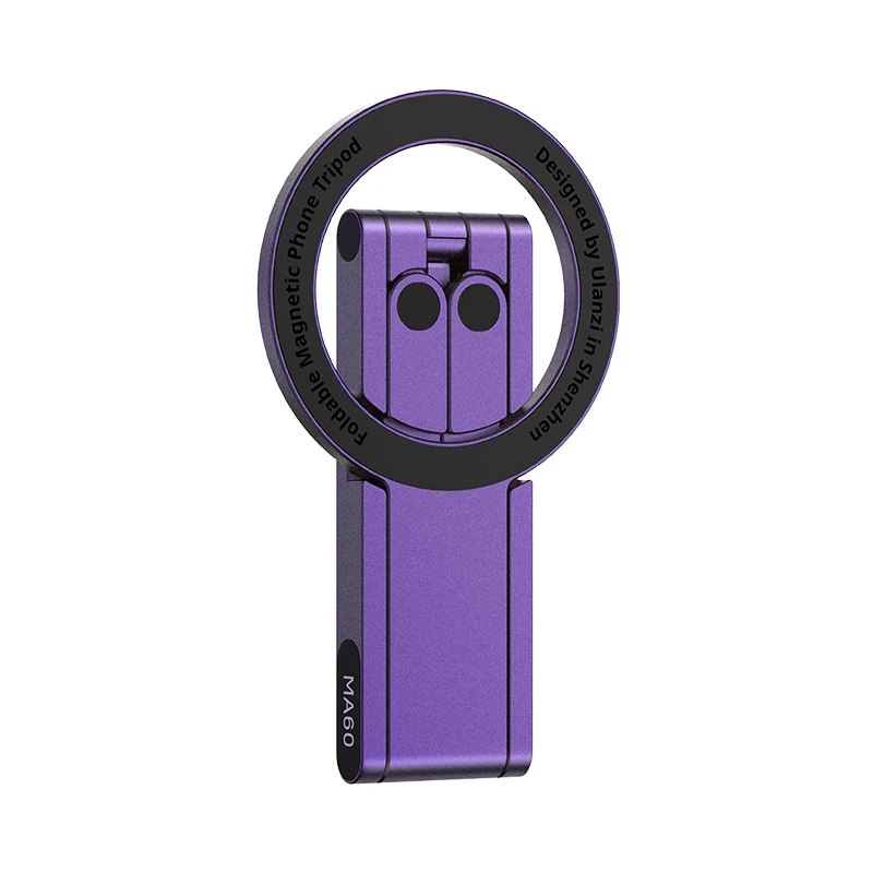 Trípode magnético plegable de mesa Magsafe MA60 para teléfonos móviles, aluminio, ajuste flexible, morado