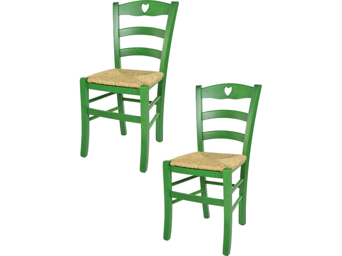 Conjunto de 2 Cadeiras T M C S Cuore 250AVE (Verde - 88x43x46 cm - Madeira)