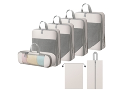 Juego De Organización Para Clasificar Ropa De 7 Piezas, Cubos De Embalaje Para Viajes Que Ahorran Espacio CHRUI Beige