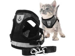 Arnés antiescape cómodo para gatos 2026 con malla transpirable y cinturón reflectante, tamaño ajustable.