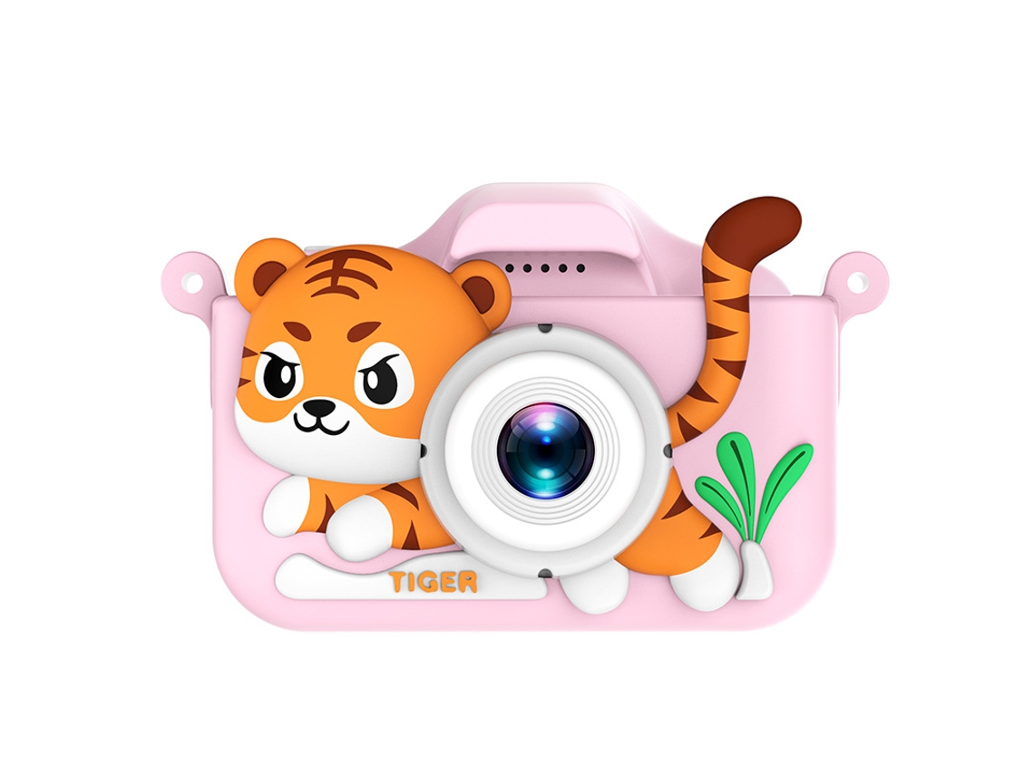 Siurn Camara Infantil Panda-hd Doble Camara Rosa Rojo