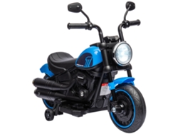 Motocicleta eléctrica para niños de 18 a 36 meses con batería de 6 V, faro y ruedas auxiliares extraíbles, 76 x 42 x 57 cm, azul, ZENCORE SERVICES