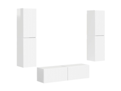 Conjunto De Mueble De Tv 6 Uds | Armario Para Tv Brillante Madera De Ingeniería