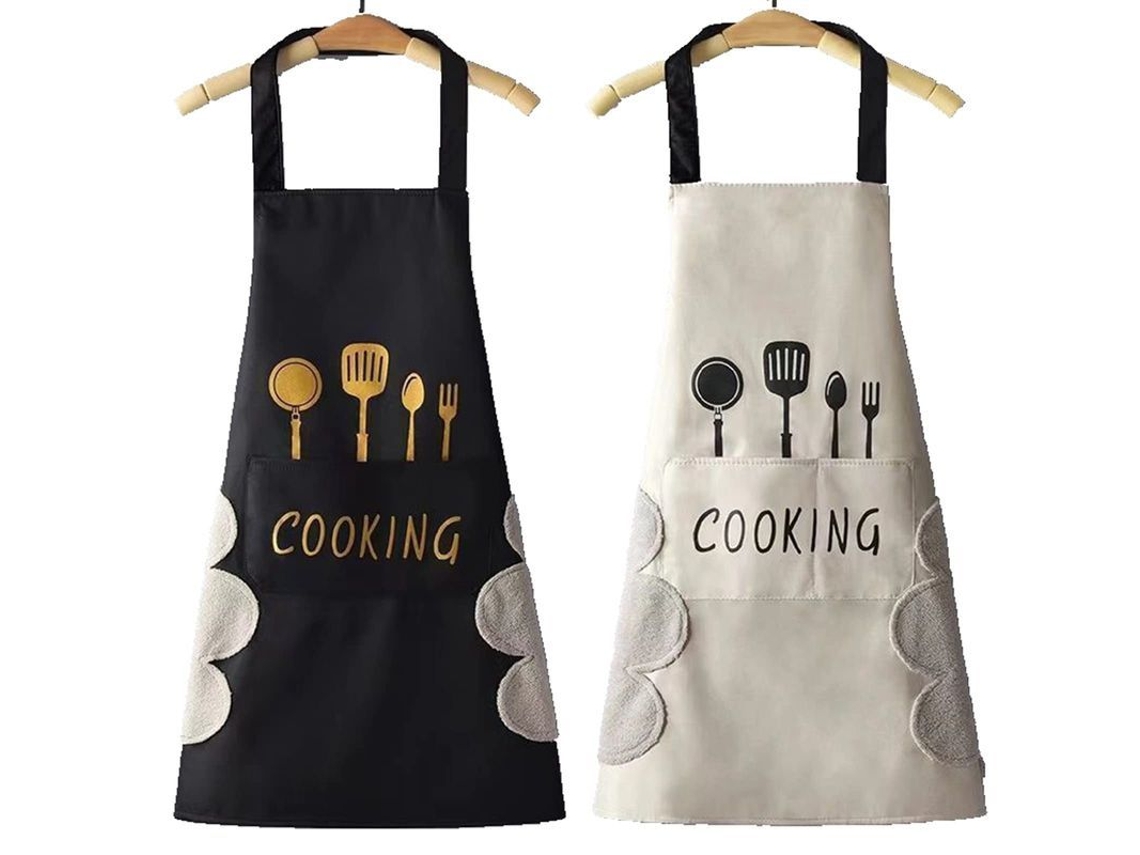 2026-33010-delantal De Cocina Unisex Para Hombre Y Mujer Con Bolsillo, Impermeable Y Antigrasa, 2 Pack
