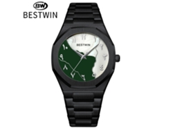Reloj De Hombre (negro Y Verde) Con Esfera De Nácar