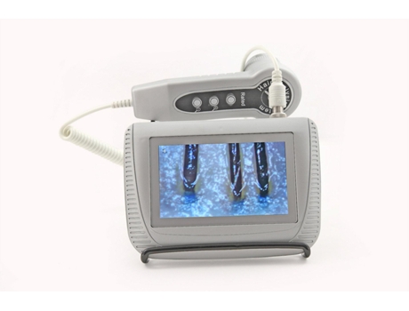 Analizador de cabello de piel Mini cámara portátil para monitoreo de rostro y piel Pantalla LCD de 60 Hz-5 '' Blanco BISBISOUS