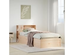 Estructura De Cama Sin Colchón Madera Maciza Pino 75x190 Cm