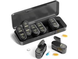 Organizador Semanal De Pastillas Eifson Am Pm Para Medicamentos Sin Bpa (negro)