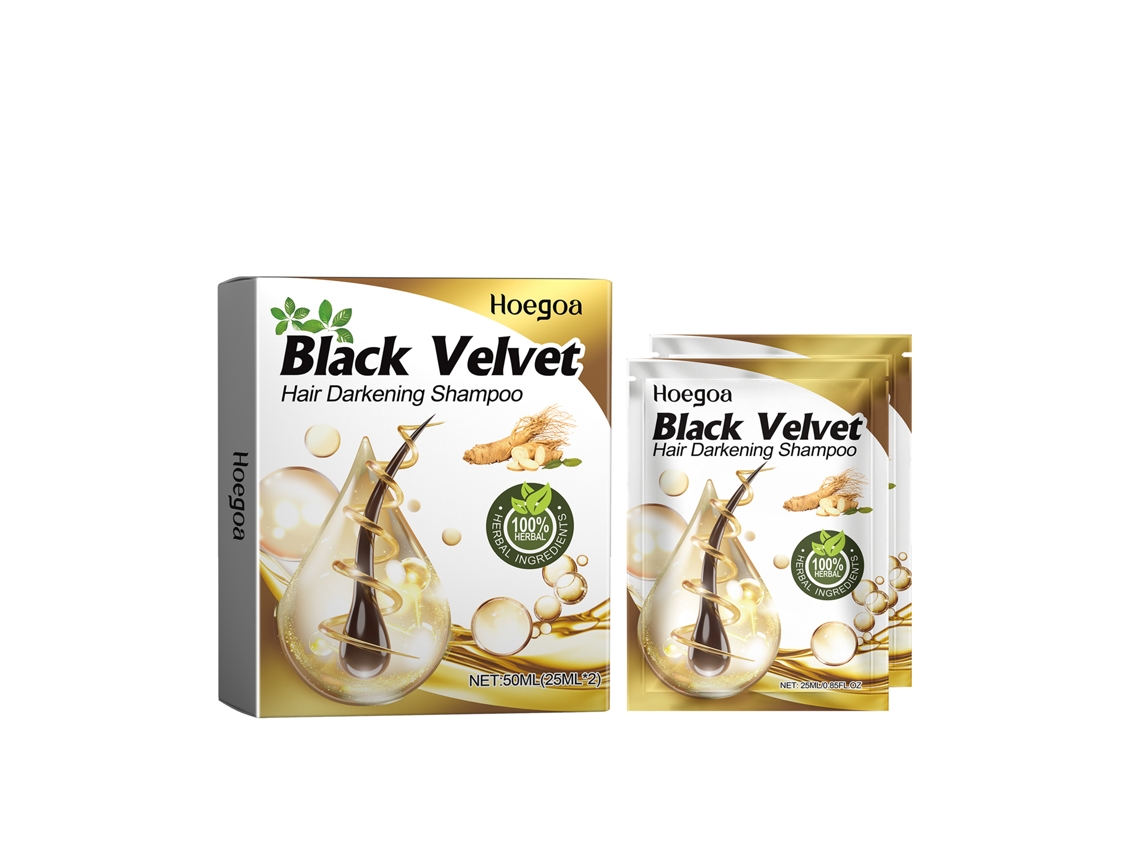 Champú oscuro Hoegoa para el cuidado del cabello, masaje suavizante
