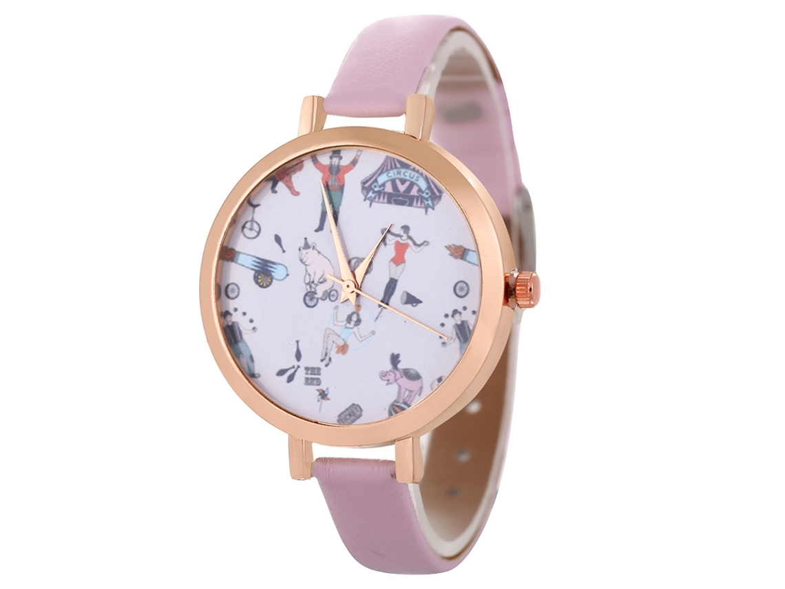 Reloj De Cuarzo Casual Para Mujer Zhoulianfa, Sencillo, Con Correa De Piel Sintética Rosa.