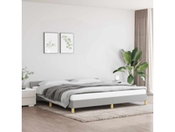 Cama Sin Colchón Tela Gris Claro 200x200 Cm