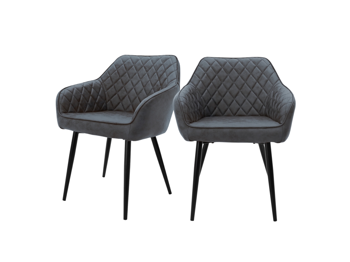 Set 2x sillas de comedor sillón tapizado azul petróleo diseño ergonómico moderno ML-DESIGN