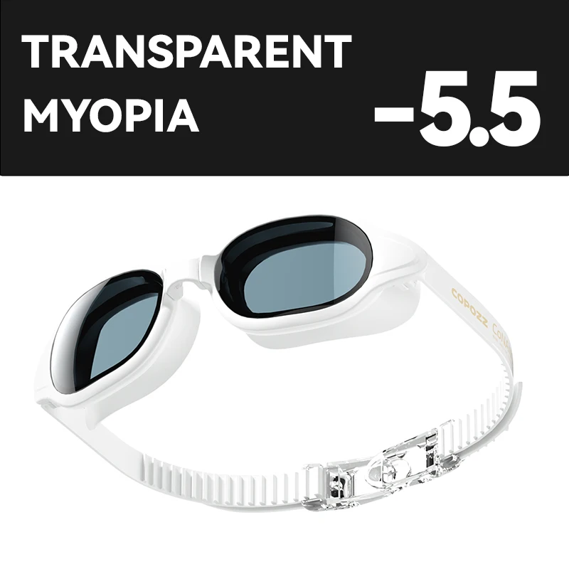 Gafas De Natación Unisex, Blancas, Con Lentes Graduadas De 550 Dioptrías, Antivaho Duradero Y Protección Uv, Ajustables.