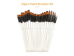 Juego De 24 Pinceles De Nailon Para Acuarela, Acrílico, Óleo, Arte Y Pintura Profesional.