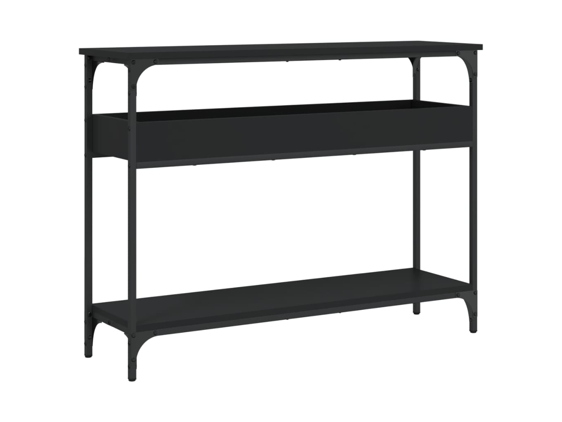Consola con estante, madera, color negro, MAISON EXCLUSIVE (100 x 29 x 75 cm)
