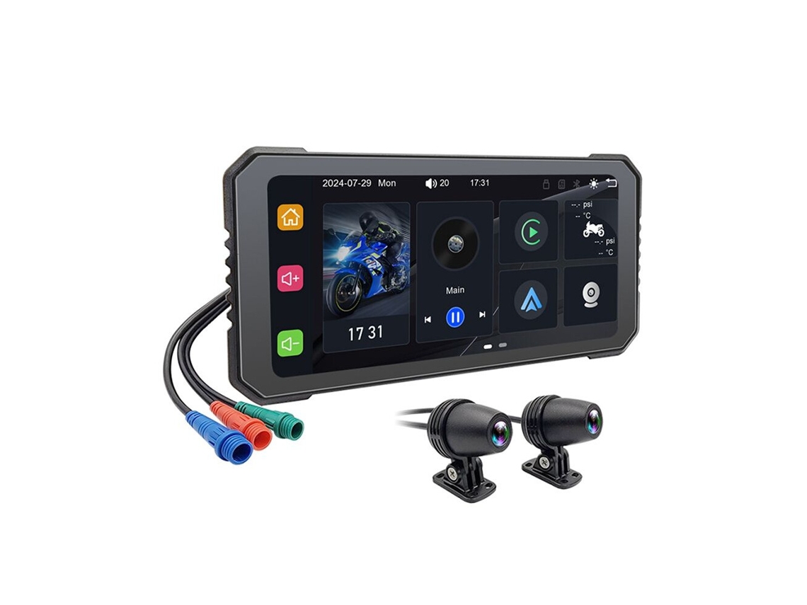 Dvr Para Motocicleta De 6,25 Pulgadas, Inalámbrico, Compatible Con Carplay Y Android Auto, Monitor De Navegación Gps Con Pantalla Táctil Resistente