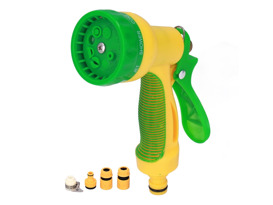 Pistola De Agua Para Jardín Con Boquilla De Manguera De Abs Y 8 Patrones De Riego, Limpieza Y Lavado De Coches.