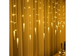 Cortina de luces LED navideñas con efecto cascada Mdug (blanco cálido, 16 m, 384 LED, 8 modos)