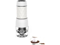 Cafetera portátil, manual, sin electricidad, compatible con cápsulas y café en polvo Chrui (blanca)