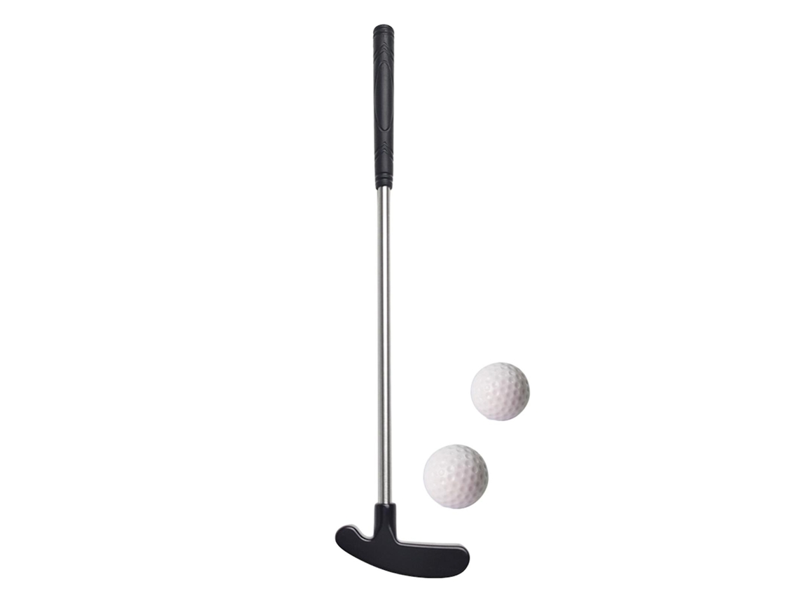 Juego de minigolf. Incluye 2 pelotas y palos de acero inoxidable. Mdug (negro).