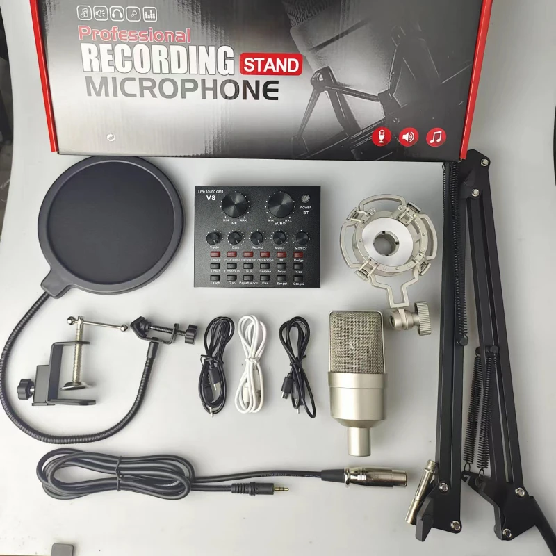 Kit De Micrófono - Micrófono De Condensador Profesional - Micrófono Para Grabación De Estudio