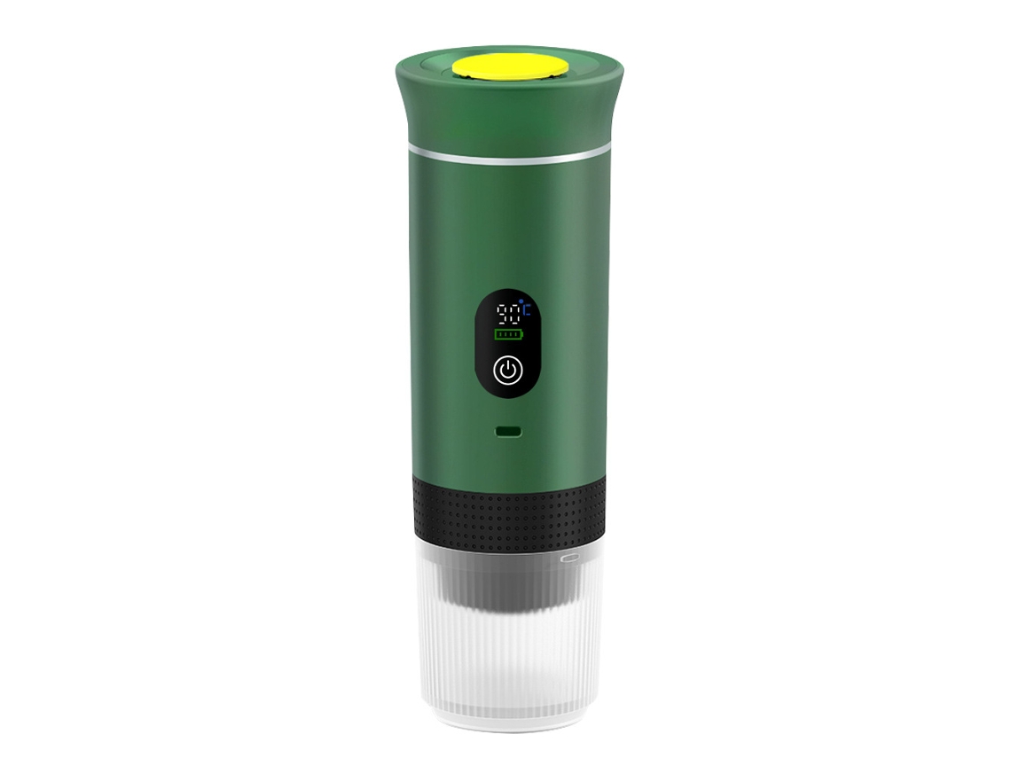 Cafetera Portátil 3 En 1, Calentamiento Eléctrico Con Pantalla Digital Compatible Con Cápsulas Y Café En Polvo, Verde GERTIZ