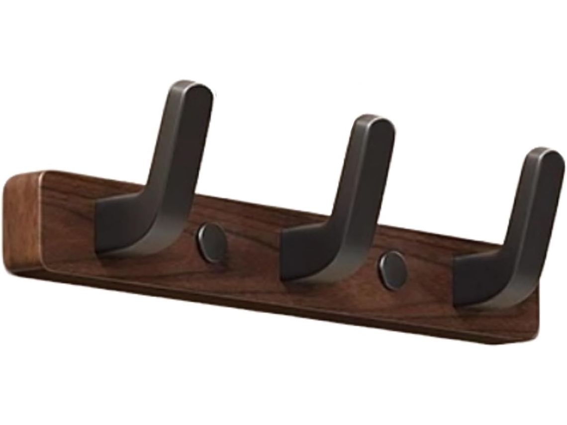 Armario de pared con tapas de tornillos decorativas, ganchos de madera maciza y un estante para colgar abrigos, sombreros y toallas.