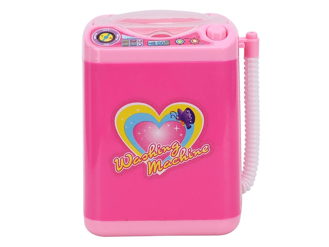 Máquina de Lavar Elétrica de Simulação Rebe com Luz, Mini Brinquedo Automático para Meninos e Meninas, Cor Rosa 3521-7