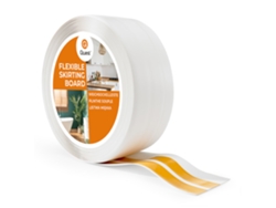 Zócalo de PVC de 20 mm, 20 m, flexible, autoadhesivo, suave, blanco Quest